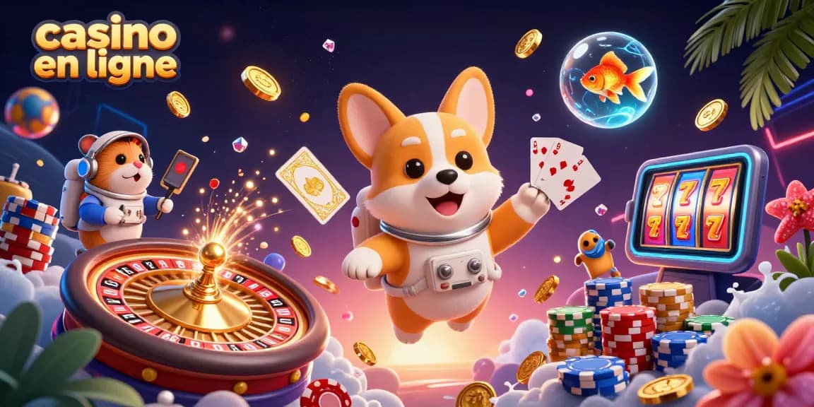 Jouez au casino en ligne avec un corgi astronaute et un hamster contrôleur dans un vaisseau spatial.