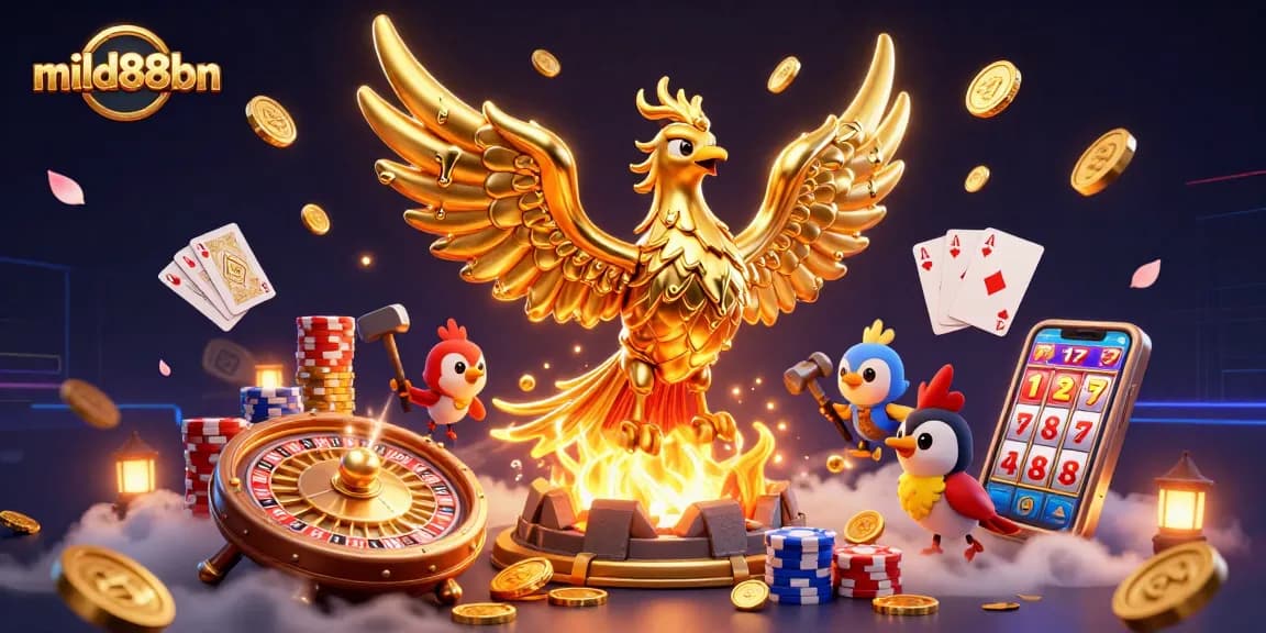 Experience the thrill of winning with mild88bn's golden phoenix and casino excitement.