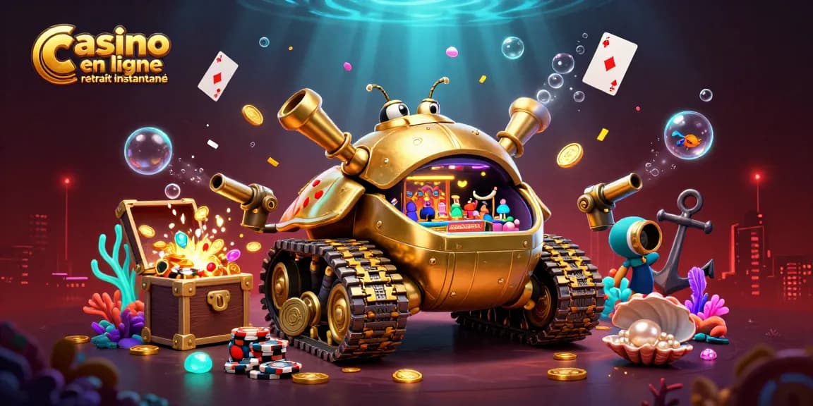 Gagnez rapidement vos gains avec un casino en ligne retrait instantané, dans une illustration dynamique et colorée.
