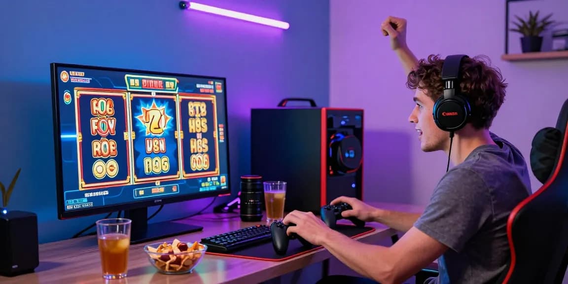 Kudaliar89 dalam suasana bermain slot online dengan antusiasme dan kenyamanan di ruang tamu yang cerah.