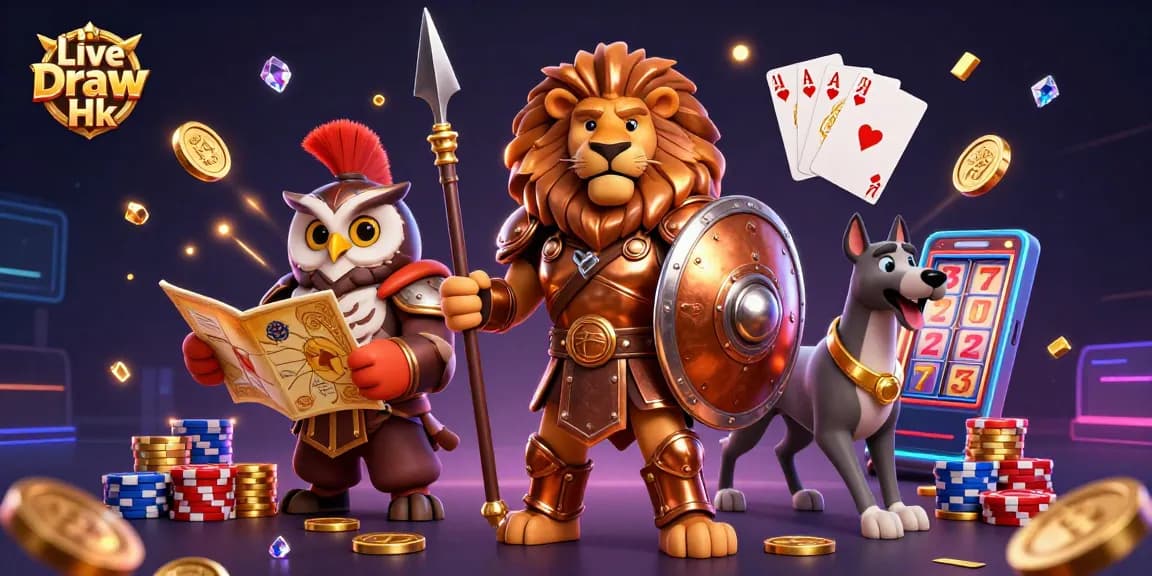 Experience the excitement of Live Draw Hk with vibrant casino elements and dynamic characters showcasing rich gaming details.