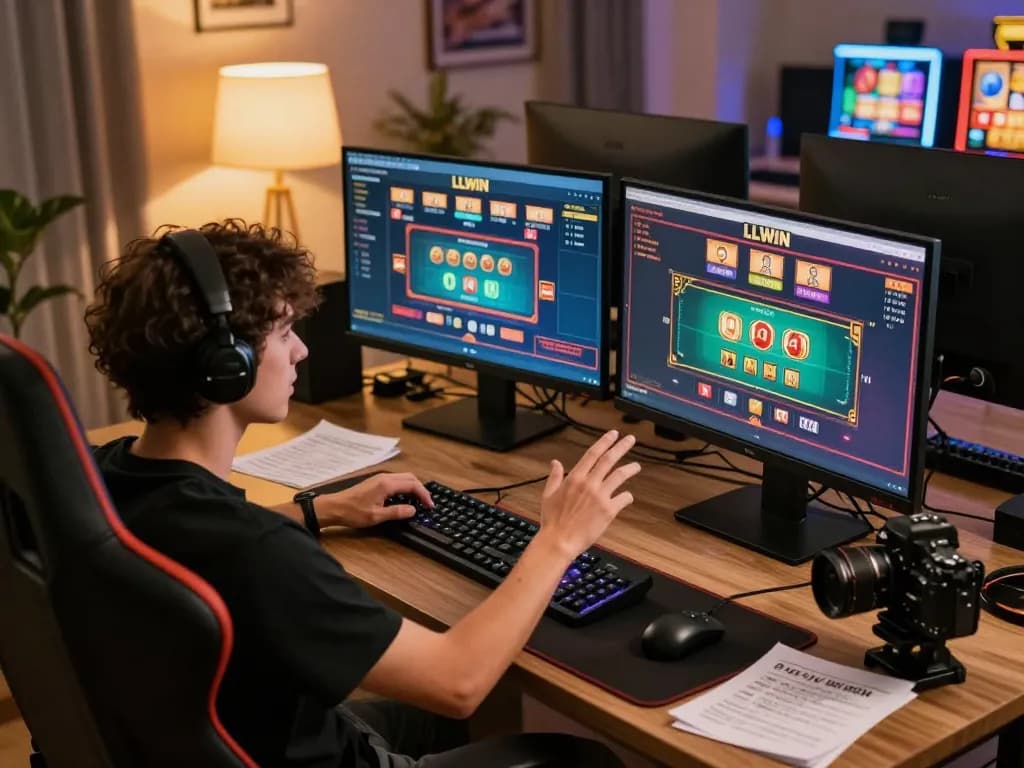 Engaging online gaming session on LLWIN featuring multiple casino games and strategic notes.