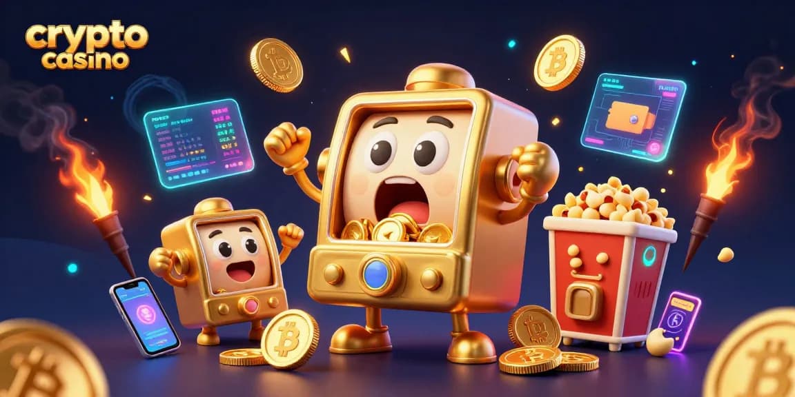 Gioca nel crypto casino e vinci con una slot machine d'oro che spara monete!
