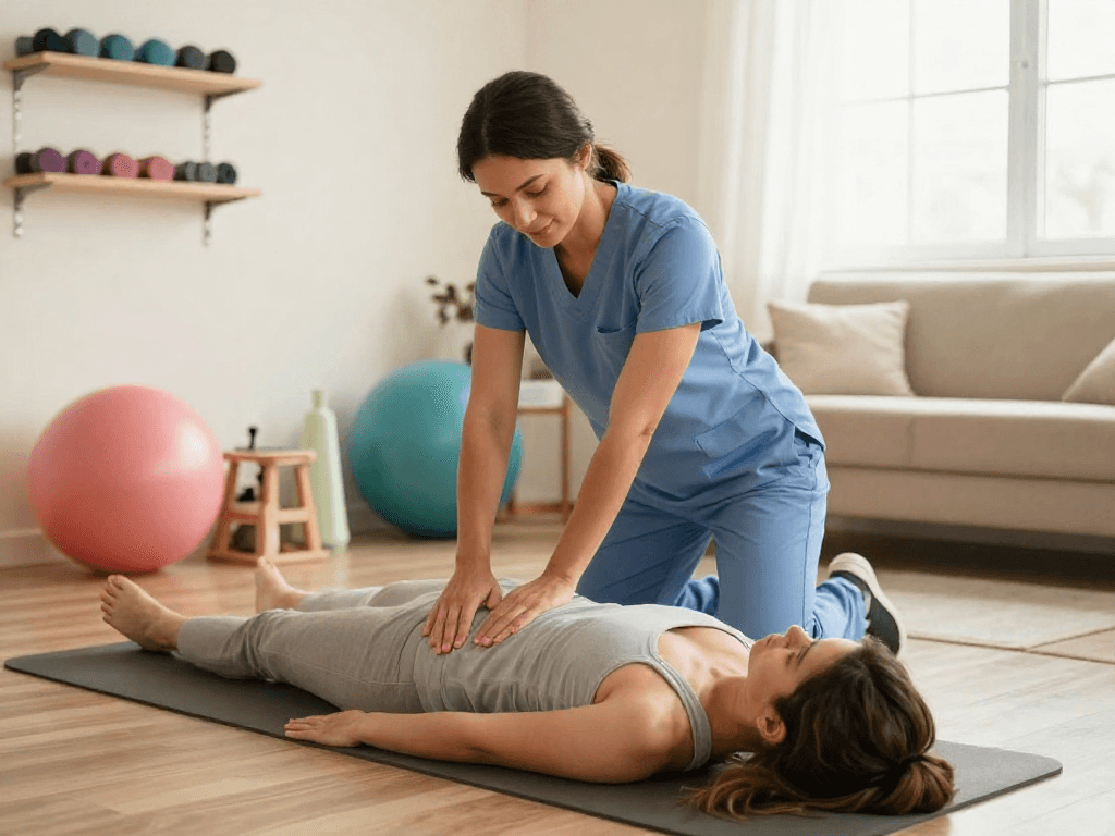 "Sports massage at home for optimal recovery and patient care at a wellness center."