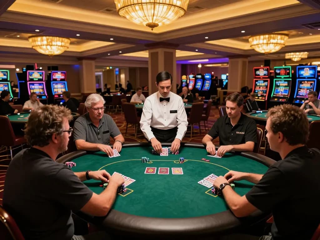Players enjoying strategic poker gameplay in a vibrant casino atmosphere using dn88 for exciting online gaming.