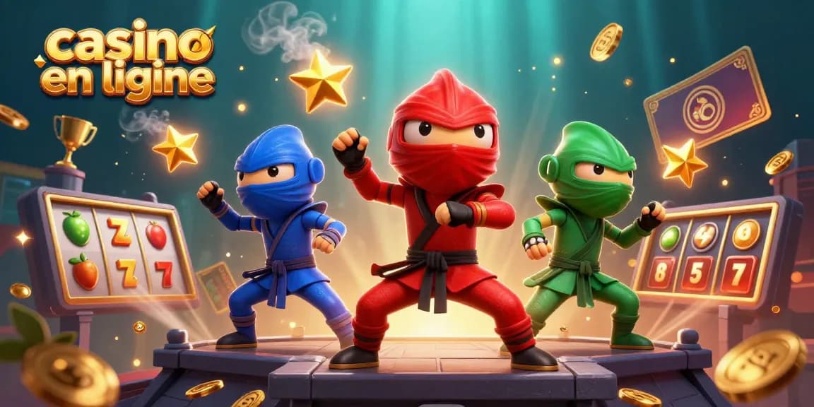 Jouez sur un casino en ligne dynamique avec des ninjas caméléons et des machines à sous animées.