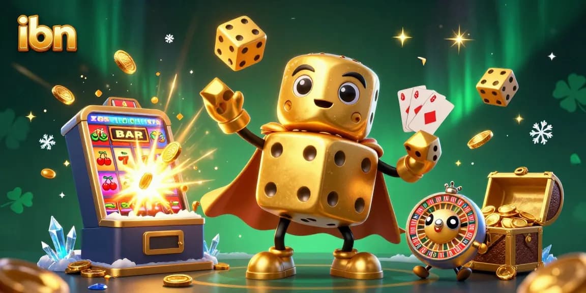 Experience ibn's exciting new online casino landscape with massive golden dice and vibrant slots.