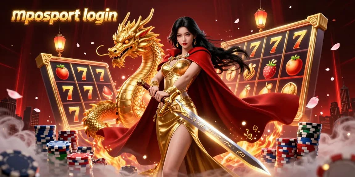 Experience the thrill of mposport login with a vibrant 3D casino illustration showcasing dynamic slot elements.