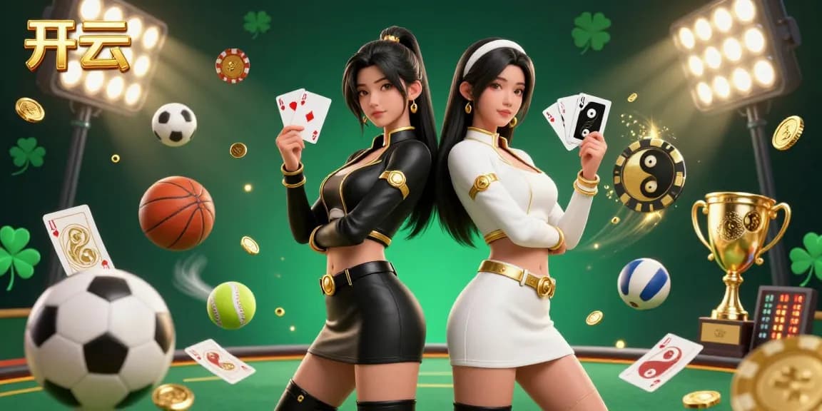 在充满活力的赌场中体验刺激的游戏，与开云一起展现双胞胎亚洲女性与动态游戏元素的互动。