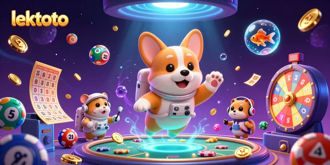 Lektoto brings lottery excitement alive in a vibrant cosmic casino scene with floating characters and dynamic elements
