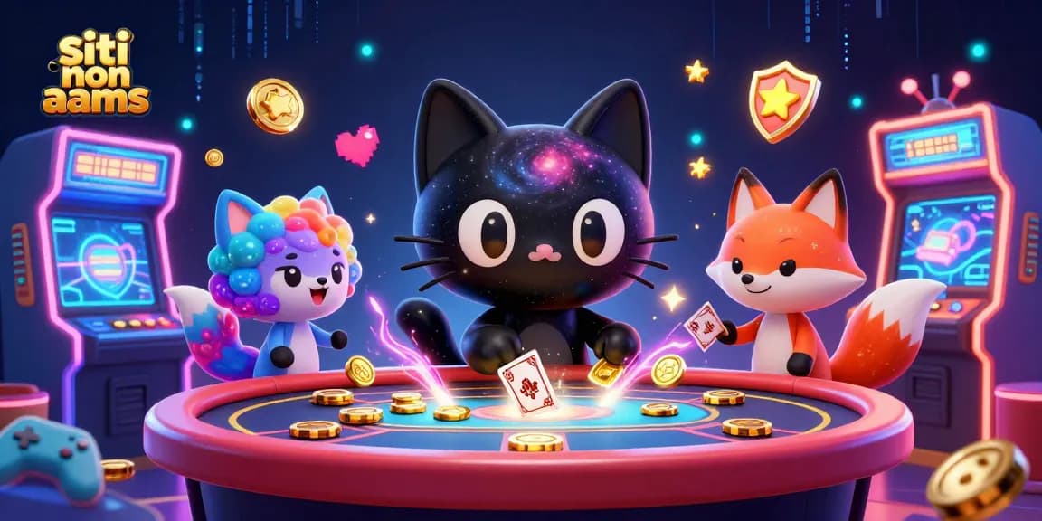 Scommetti sui siti non AAMS con un gatto nero cosmico e una volpe nebulosa in un casinò spaziale.