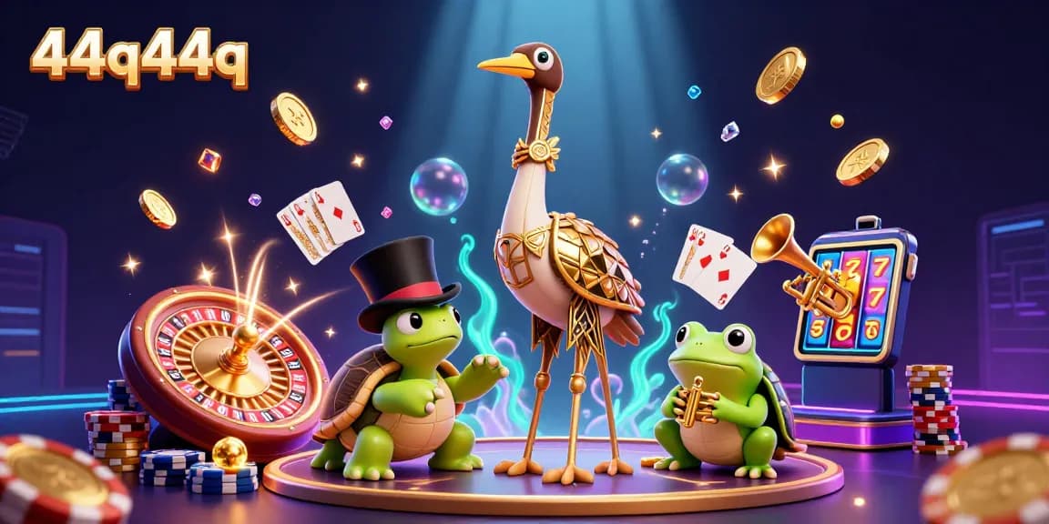 Ganhe jogando 44q44q com tecnologia de cassino em uma cena vibrante cheia de ouro e diversão.