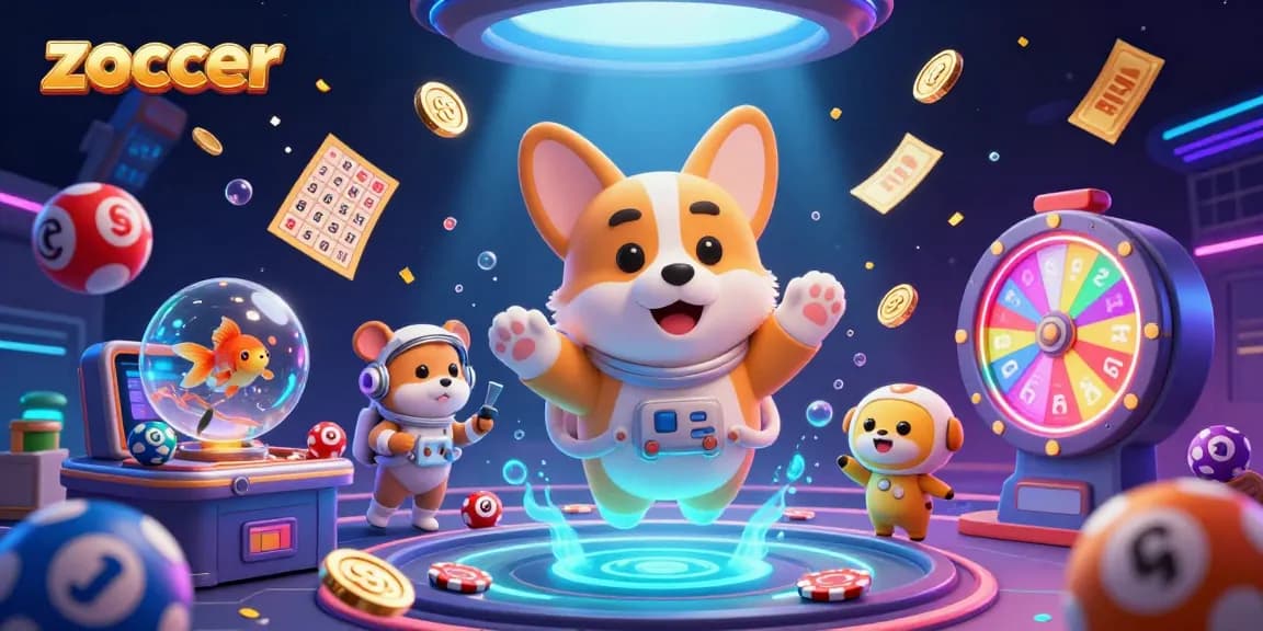 Experience the excitement at zoccer as the astronaut corgi navigates a vibrant casino universe.