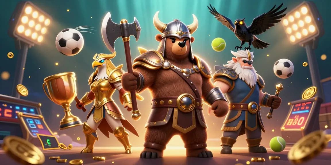 U888 promotions feature thrilling games with a Viking bear and Valkyrie eagle immersed in sports action.