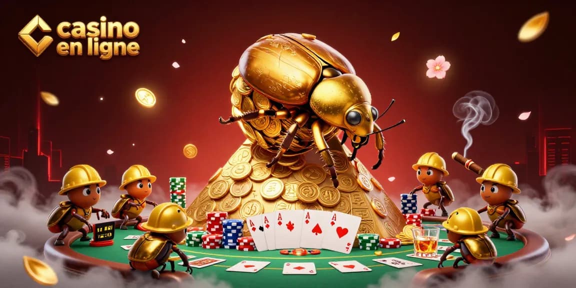 Découvrez les passionnantes scènes de casino en ligne ornées de symboles égyptiens et de magnifiques pièces d'or.
