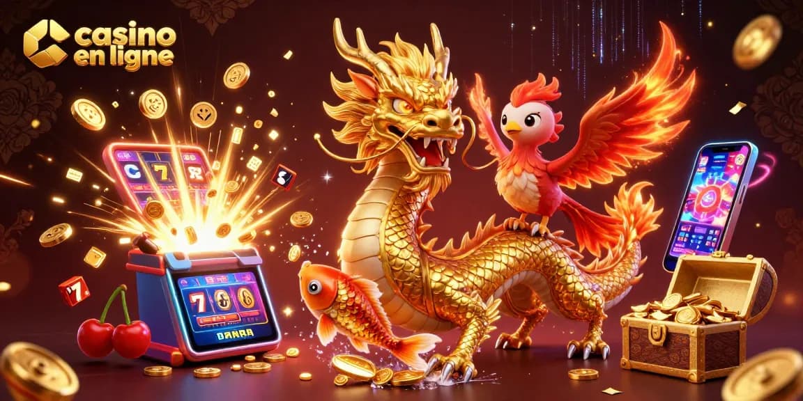 Jouer sur un casino en ligne avec le dragon doré et symboles de jackpot