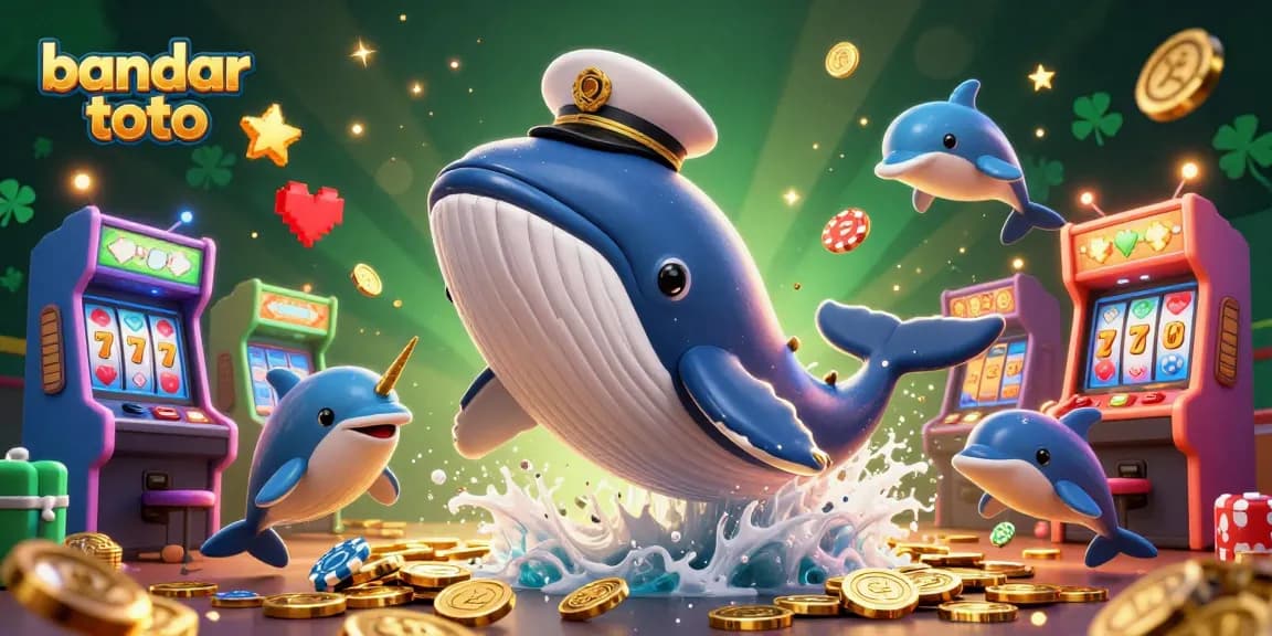 Experience thrilling wins at bandar toto with playful dolphins and a captain whale in a lively casino adventure.