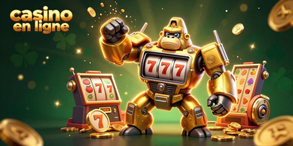 Ressentez l'excitation des jeux de casino en ligne avec notre illustration 3D dynamique.