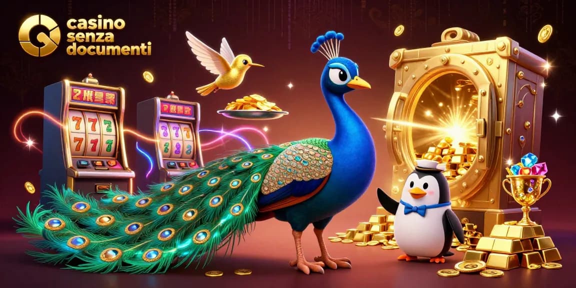 Gioca nei migliori casinò senza documenti con un pavone aristocratico e un pinguino maggiordomo.