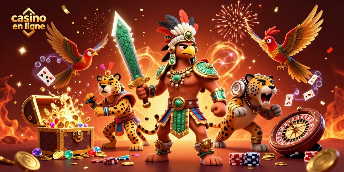 Jouez à des jeux de casino en ligne et découvrez la richesse des aventures avec notre illustration captivante.