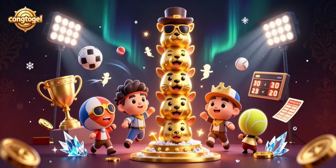 Experience thrilling gameplay with congtogel as golden totem and dynamic sports elements animate the action.