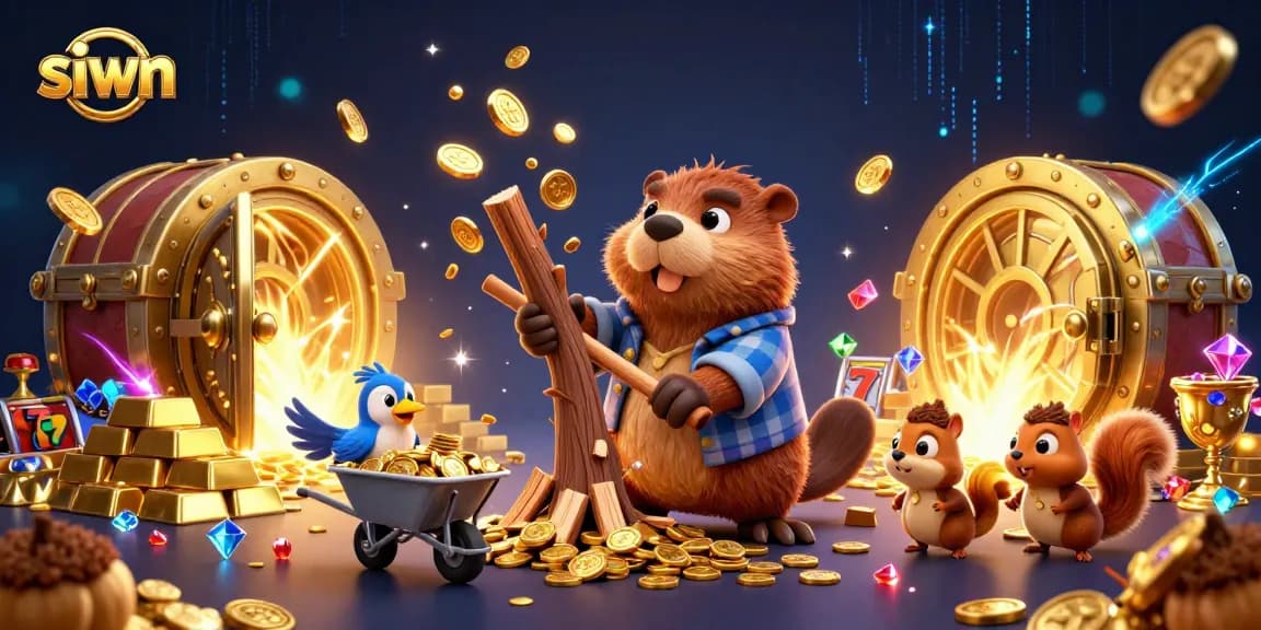 Experience thrilling wins at siwn casinos with animated characters celebrating the jackpot.