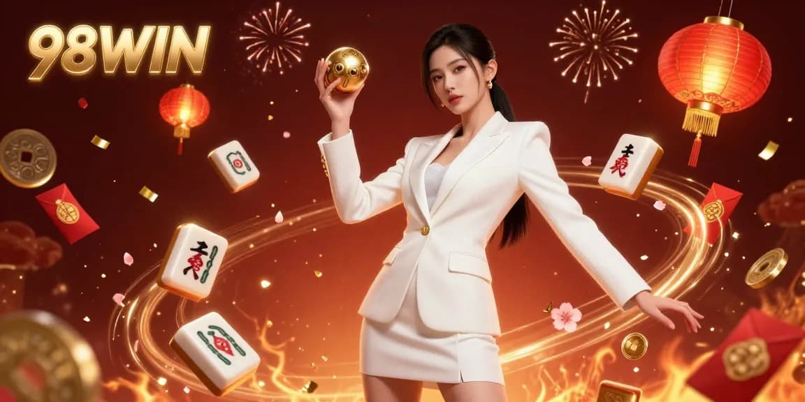 Engage with thrilling gameplay at 98WIN featuring a stunning Asian woman in a casino setting.