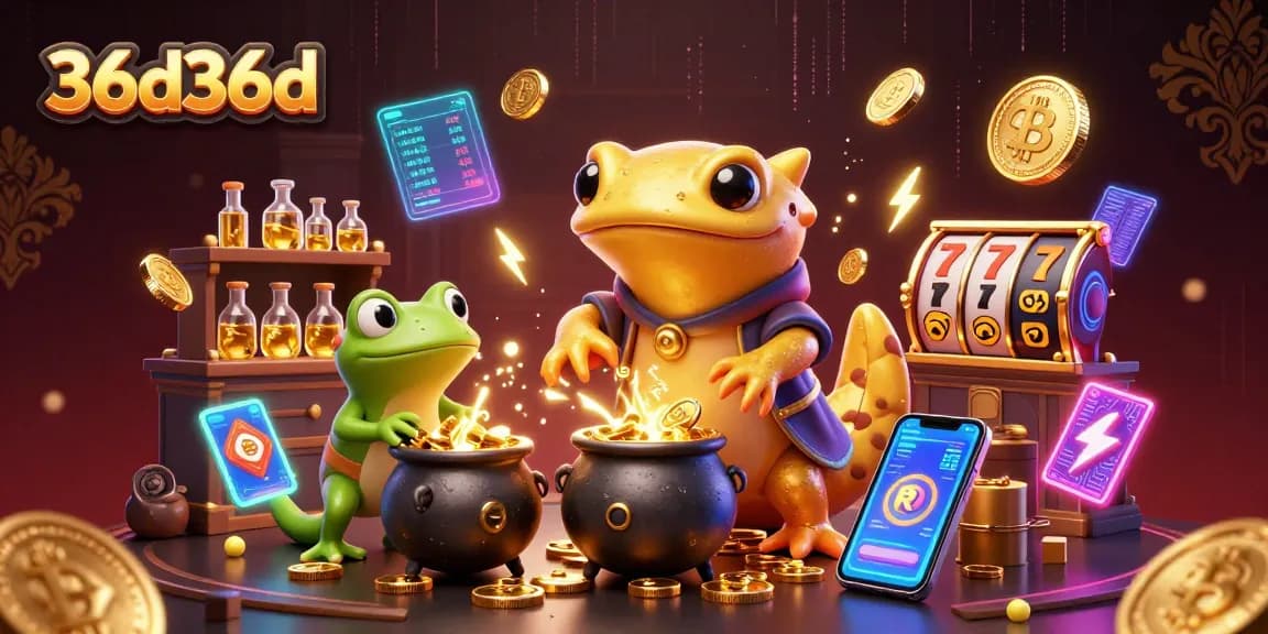 Players win with 36d36d in an immersive 3D casino scene of gold and crypto elements.