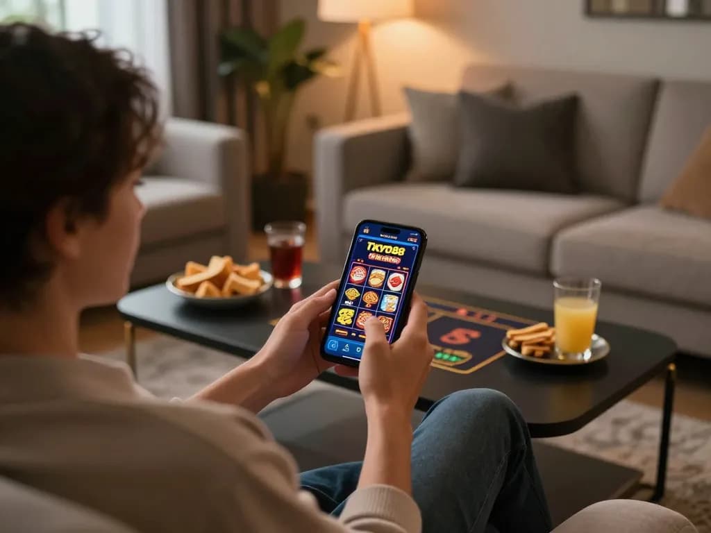 Mainkan slot tokyo88 di ponsel sambil menikmati camilan di lingkungan rumah yang nyaman