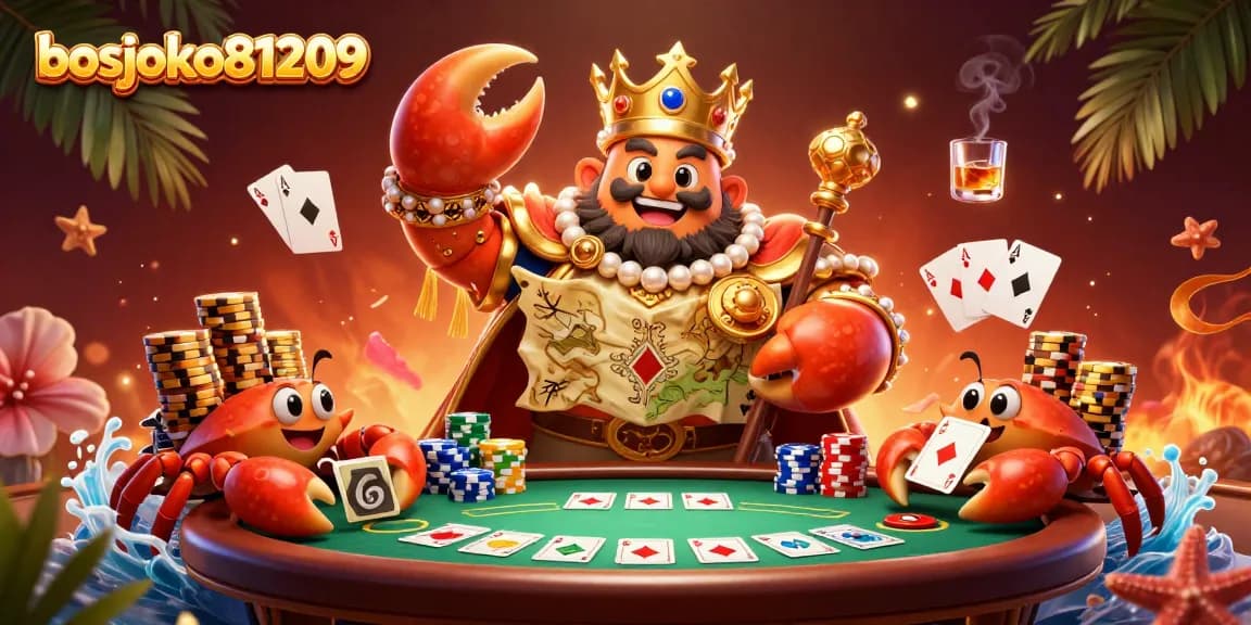 Menangkan hadiah di bosjoko81209 dengan simbol keberuntungan dan tumpukan chip emas.