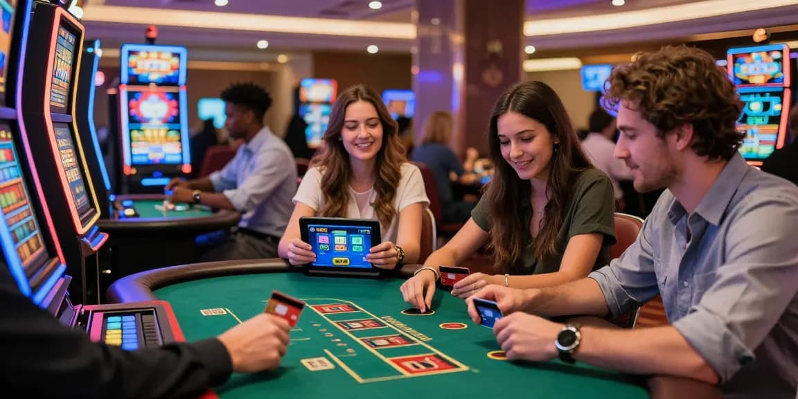 Players enjoying games at vibrant casinos that accept credit cards, showcasing engaging activities and lively atmosphere.