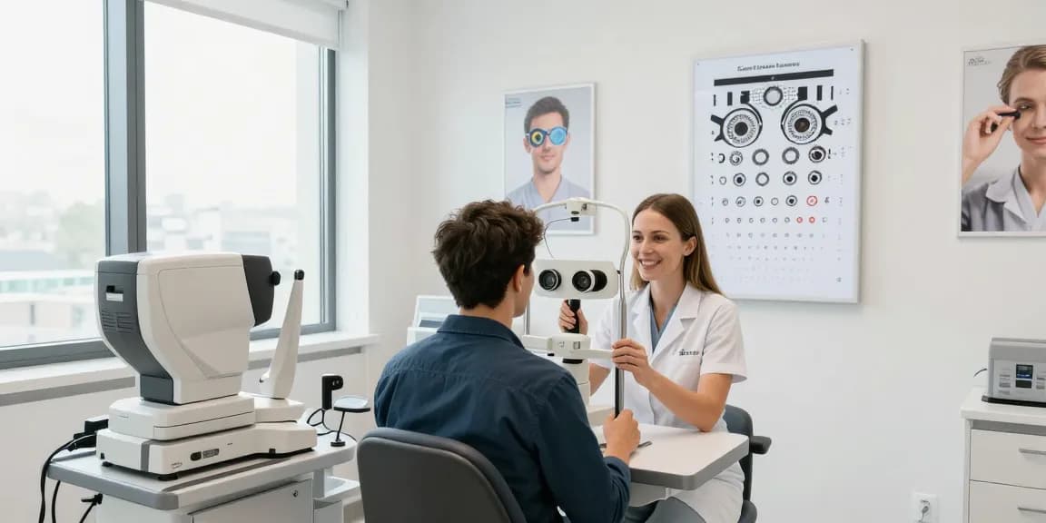 Consultation for lasik eye surgery cincinnati in a modern clinic with advanced equipment.