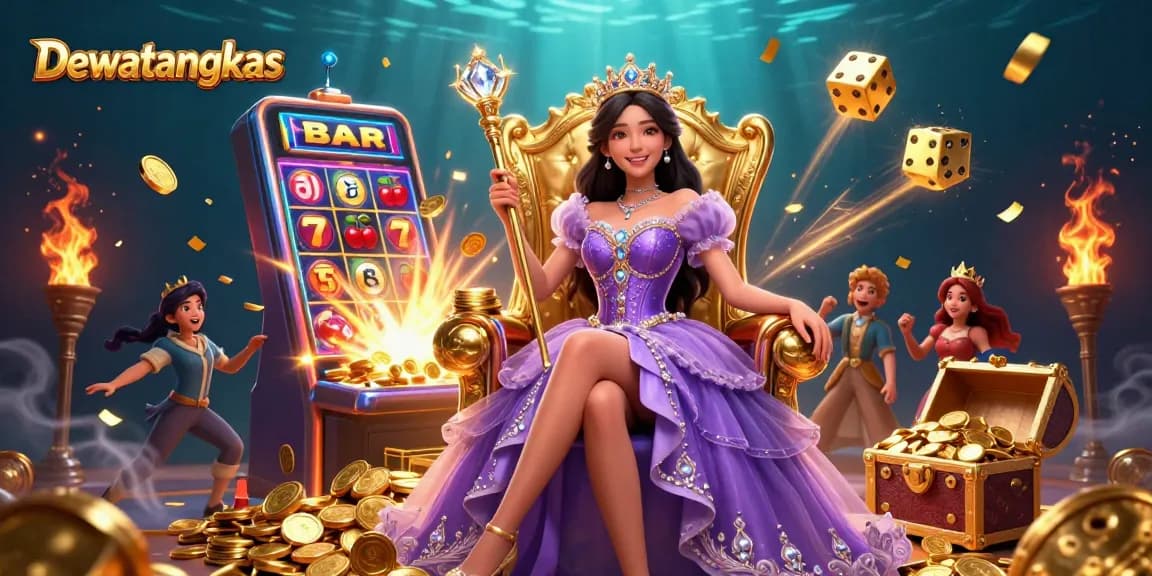 Dewatangkas celebrates casino gaming with a regal scene featuring a beautiful Asian princess and vivid slot elements.