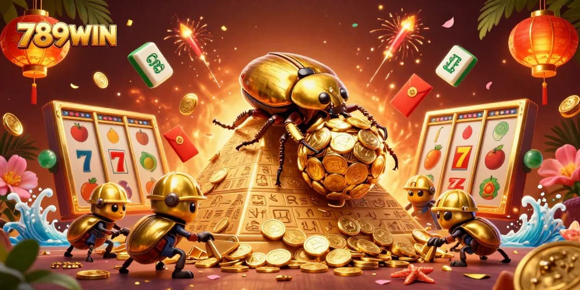 Engage with 789WIN's extraordinary online casino experience featuring vibrant golden visuals and dynamic game elements.