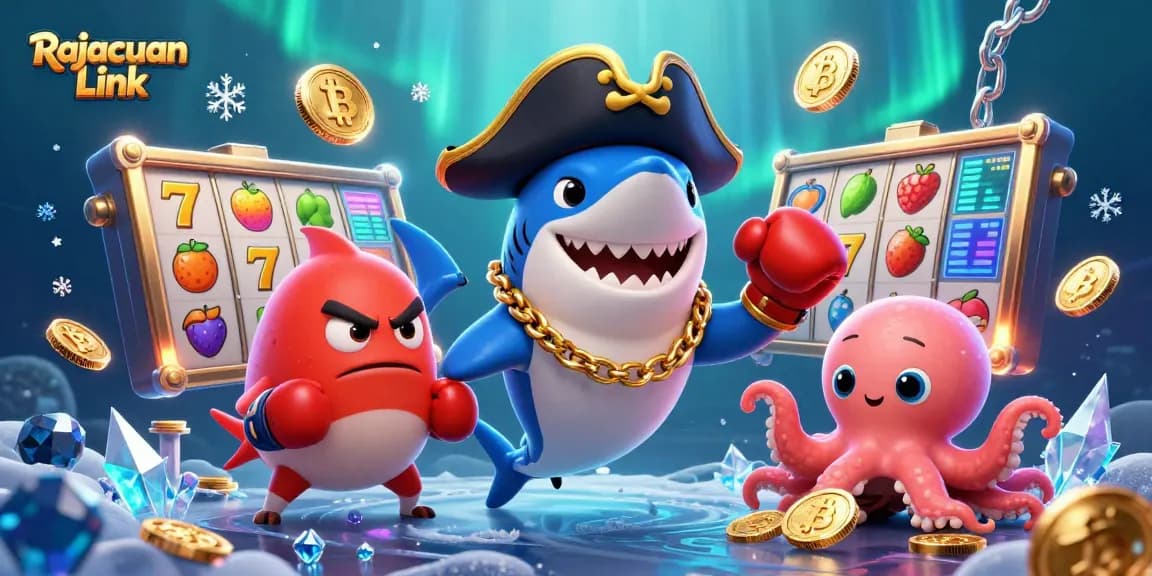 Menerapkan strategi memenangkan slot di Rajacuan Link dengan simbol buah berkilau dan karakter lucu.
