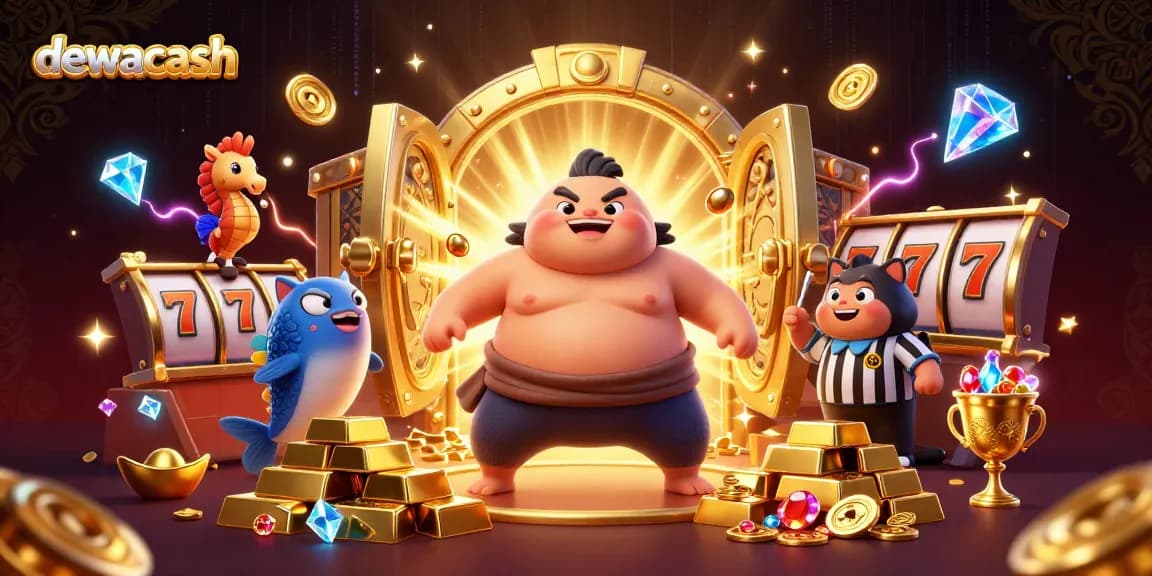 Dewacash showcases a vibrant underwater-themed casino scene with a blowfish, catfish, and seahorses, filled with jackpots.