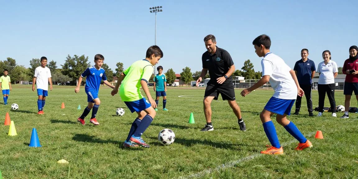 Check out our blog featuring youth soccer practice moments with enthusiastic players and a motivating coach.