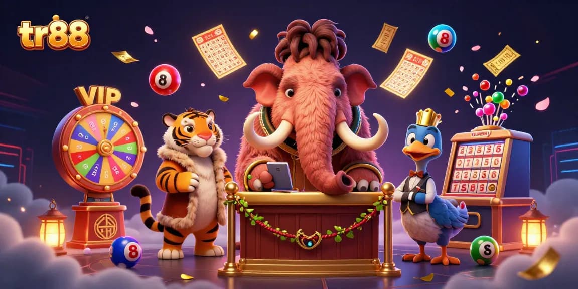 Experience the excitement at tr88 casino with vibrant visuals featuring a dynamic lottery scene.