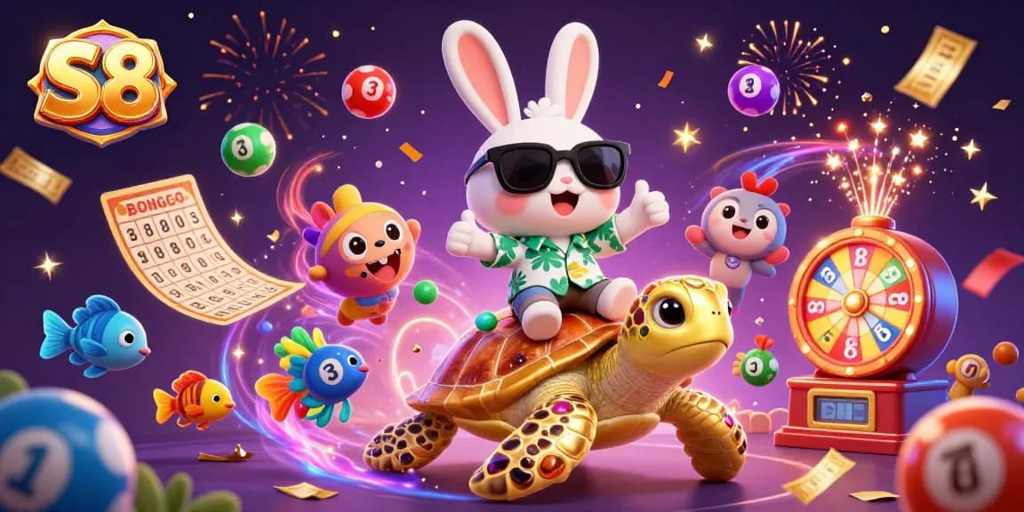 Experience S8's exciting rewards with a vibrant illustration of lucky casino gaming moments.