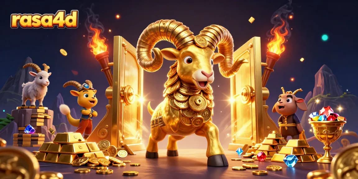 Rasa4D menampilkan pengalaman judi dengan rams emas dan banyak harta karun yang bersinar.
