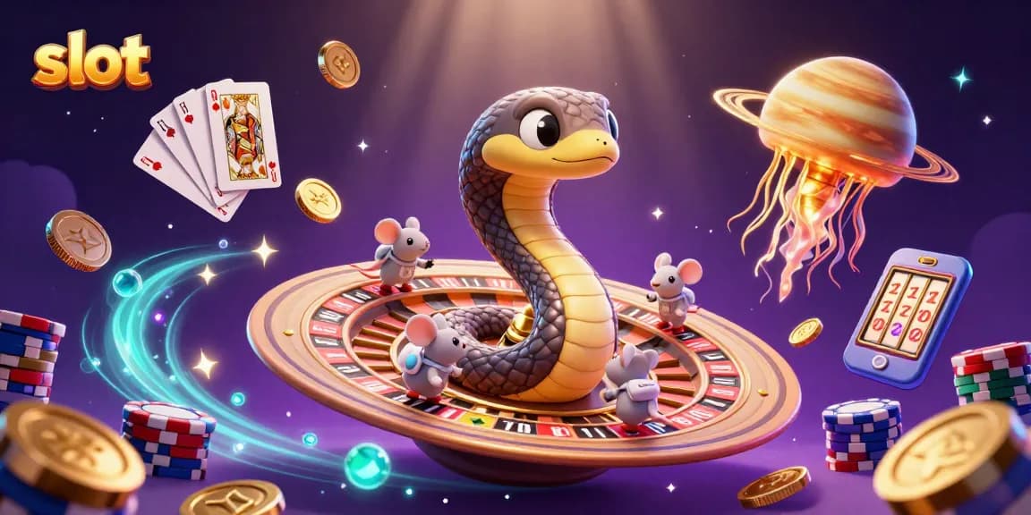 Gamble on slot adventures with a vibrant cosmic scene featuring astronauts and a dealer jellyfish.