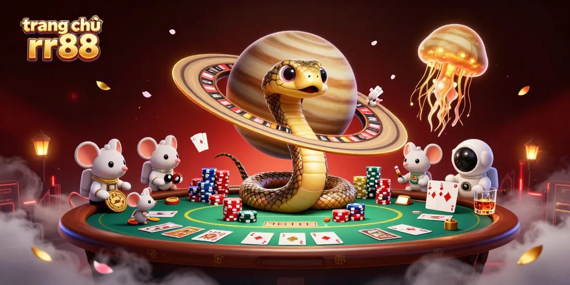 Engage in thrilling bets at trang chủ rr88's cosmic roulette scene with a vibrant 3D digital illustration.