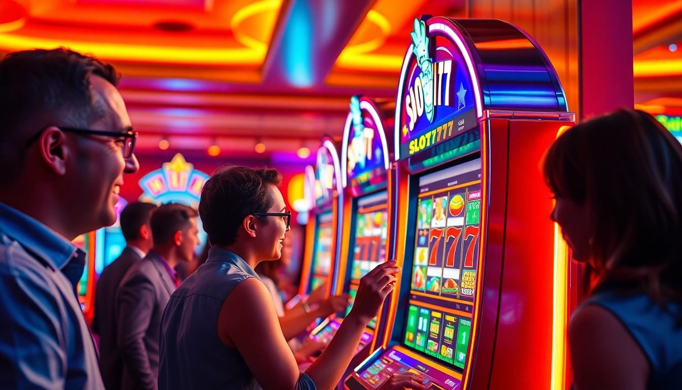 Menangkan hadiah dengan slot777 di mesin slot berwarna-warni yang menarik.