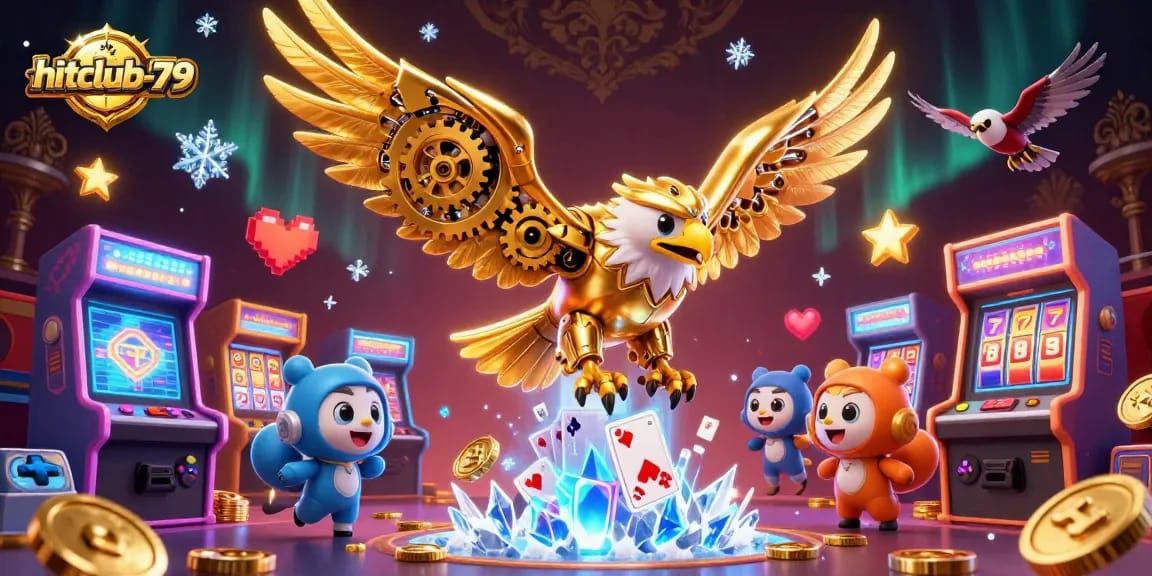 Experience excitement with hitclub-79's vibrant casino gaming scene, featuring dynamic characters and game elements.