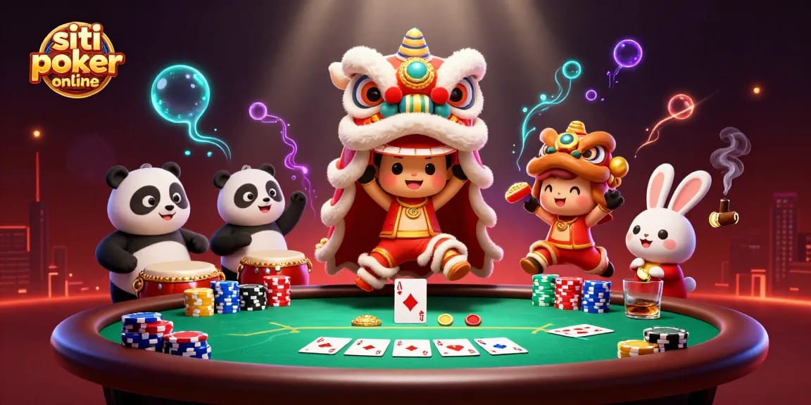 Gioca nei migliori siti poker online con tavoli verdi e personaggi festivi.