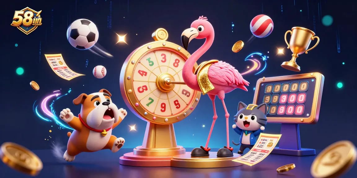 Experience thrilling gameplay at 58win with a vibrant game show scene filled with sports action and exciting prizes.
