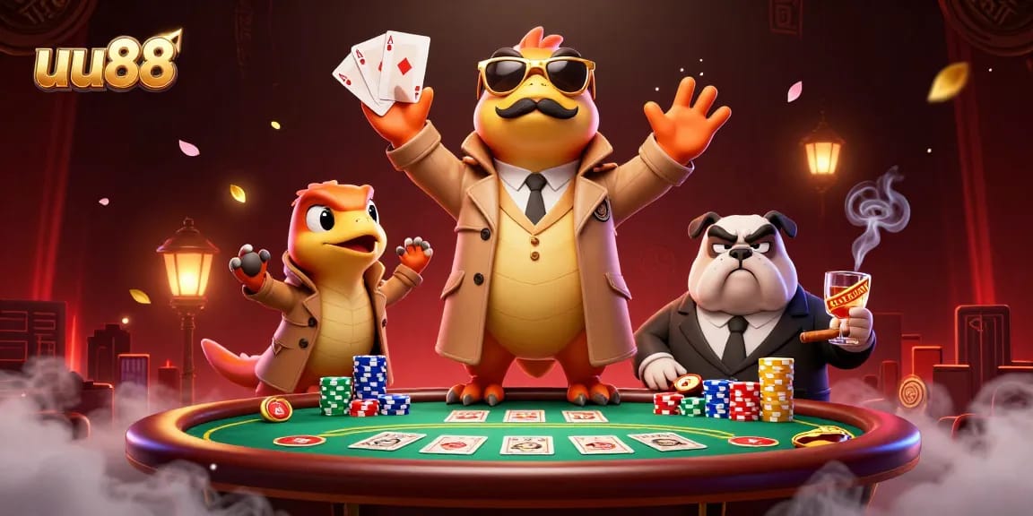 Join the fun at uu88, where three raptors hilariously attempt entry into a VIP casino lounge.