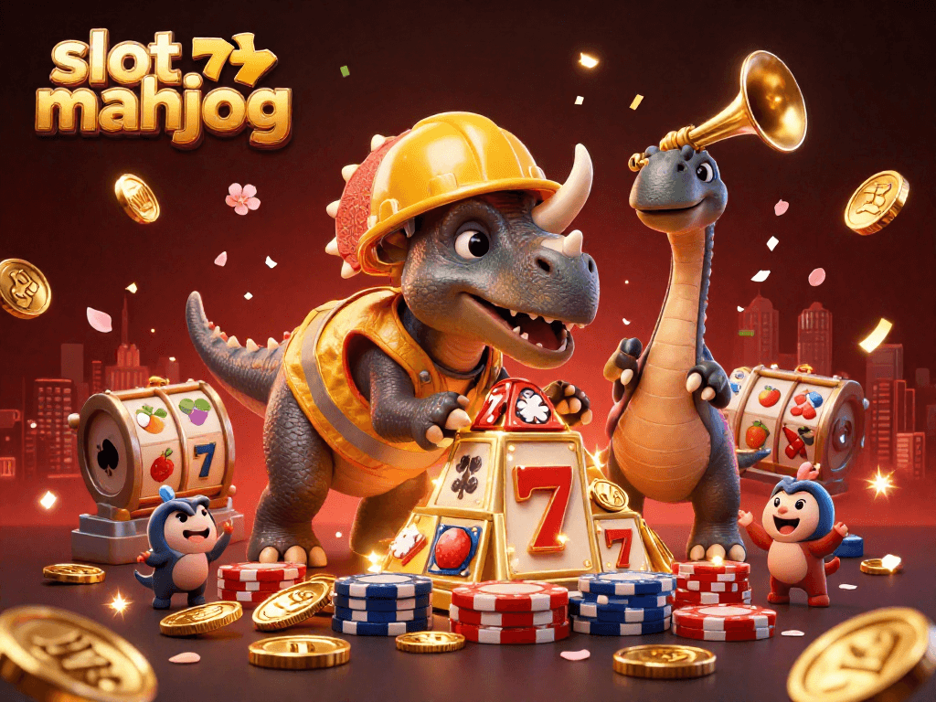 Slot mahjong menghadirkan aksi dinamis dengan karakter kartun yang merayakan jackpot dan kegembiraan bermain.