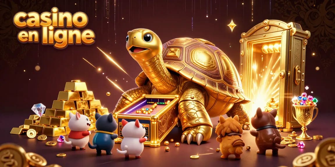 Casino en ligne offrant des expériences de jeu uniques avec une tortue dorée spectaculaire.