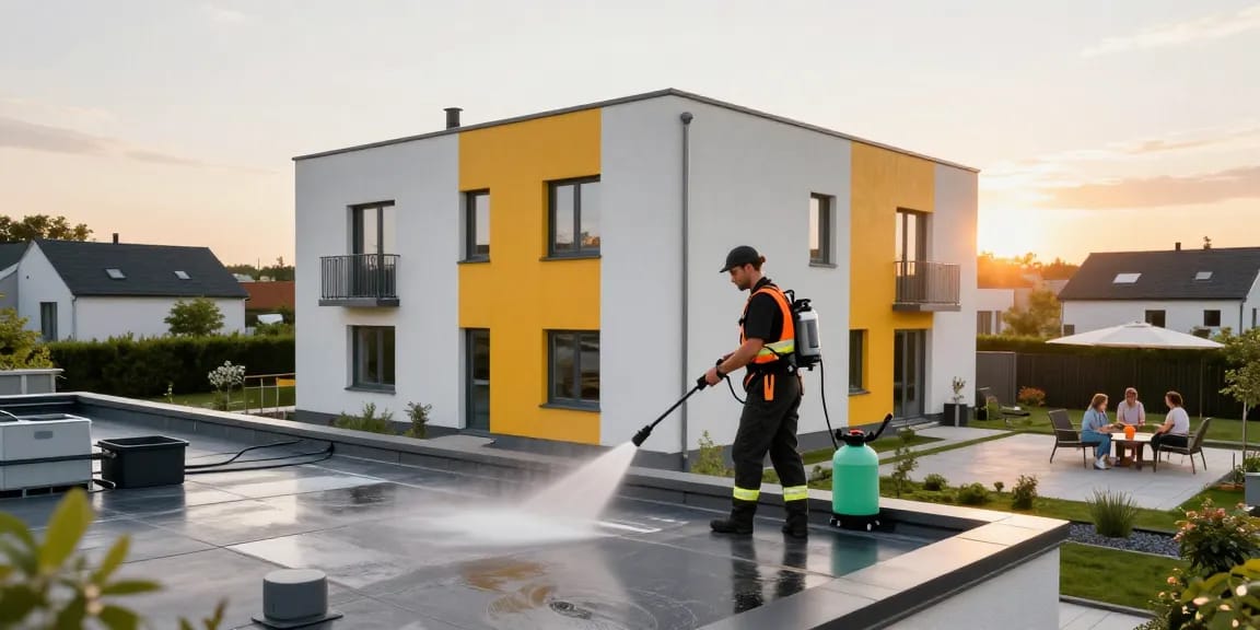 Professionelle Reinigung Ehringshausen der Fassade mit umweltschonenden Mitteln und einem erfahrenen Team, das die Außenflächen aufbereitet.